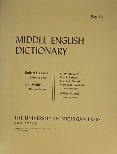 Kniha Middle English Dictionary 