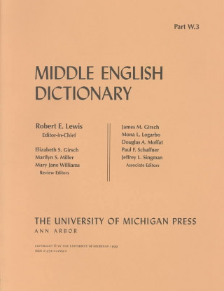 Knjiga Middle English Dictionary Robert E. Lewis