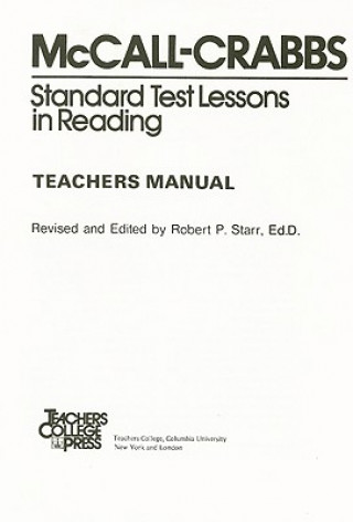 Kniha Standard Test Lessons in Reading William A McCall