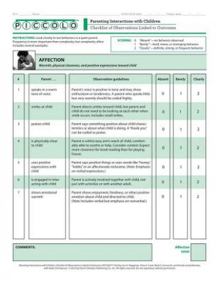 Książka Parenting Interactions with Children: Checklist of Observations Linked to Outcomes (PICCOLO (TM)) Tool Lori A Roggman