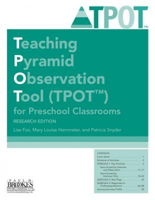 Książka Teaching Pyramid Observation Tool (TPOT (TM)) for Preschool Classrooms Patricia Snyder