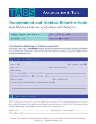 Kniha Temperament and Atypical Behavior Scale (TABS) Assessment Tool Frances M Hunt