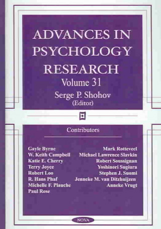 Książka Advances in Psychology Research 