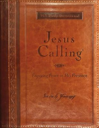 Book Jesus Calling, Large Text Brown Leathersoft, with Full Scriptures Sarah Young