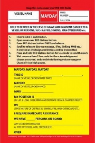 Printed items VHF DSC Mayday Procedure Card Robert Dearn