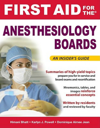 Buch First Aid for the Anesthesiology Boards Dominique Aimee Jean