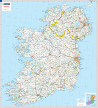 Έντυπα Ireland - Michelin rolled & tubed wall map Encapsulated 