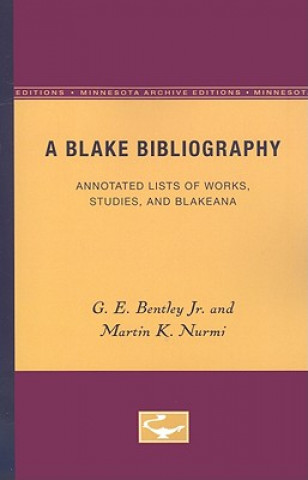 Könyv Blake Bibliography G.E. Bentley Jr.