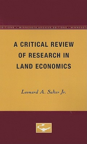 Carte Critical Review of Research in Land Economics Salter