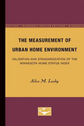 Βιβλίο Measurement of Urban Home Environment Alice Leahy