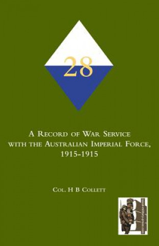 Kniha 28th. A Record of War Service with the Australian Imperial Force, 1915-1915 Col H B Collett .