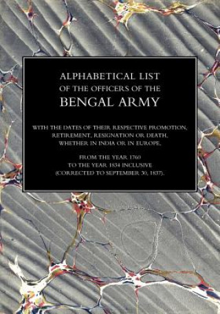 Carte Alphabetical List of the Officers of the Indian Army 1760 to the Year 1834 Bengal Dodwell