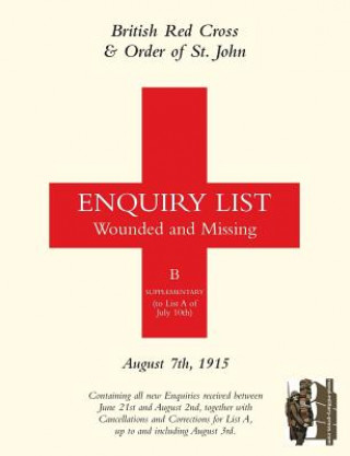 Könyv British Red Cross and Order of St John Enquiry List for Wounded and Missing Anon