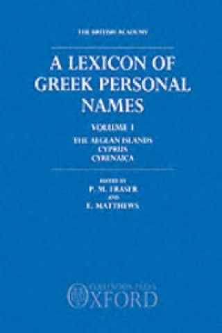 Libro Lexicon of Greek Personal Names: Volume I: The Aegean Islands, Cyprus, Cyrenaica 