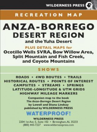 Materiale tipărite Map Anza-Borrego Desert Region Diana Lindsay