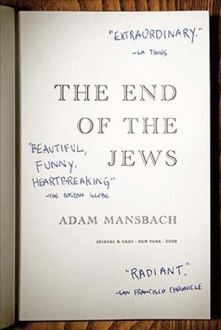 Knjiga End of the Jews Adam Mansbach