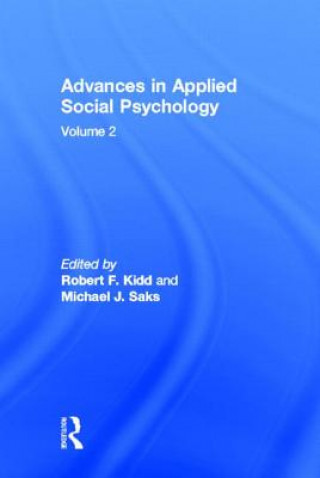 Książka Advances in Applied Social Psychology Robert F. Kidd