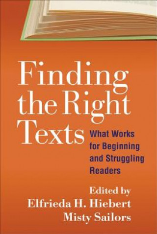 Knjiga Finding the Right Texts Elfrieda H. Hiebert