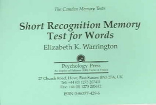 Książka Camden Memory Tests Elizabeth K. Warrington