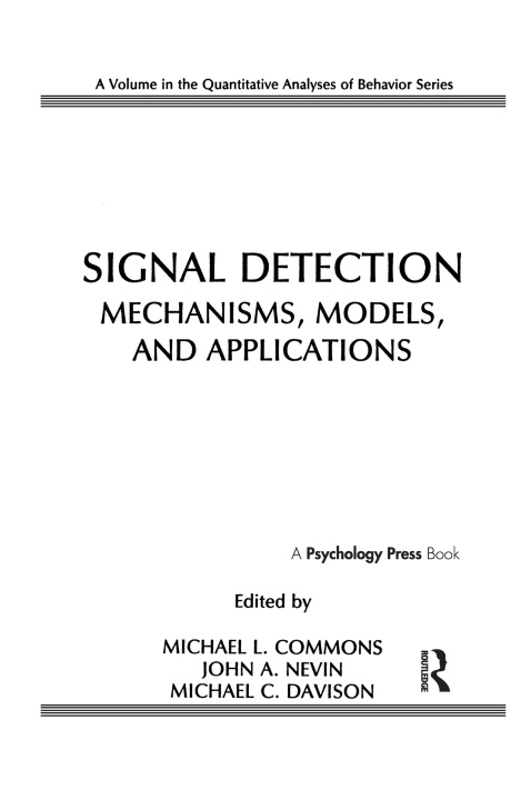 Buch Signal Detection Michael L. Commons