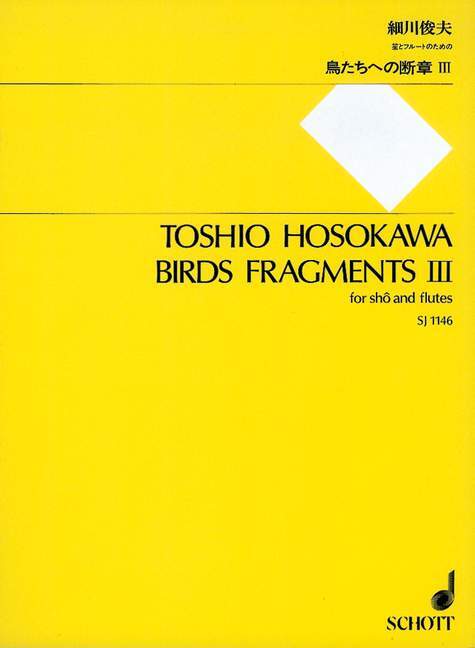 Kniha BIRDS FRAGMENTS III TOSHIO HOSOKAWA