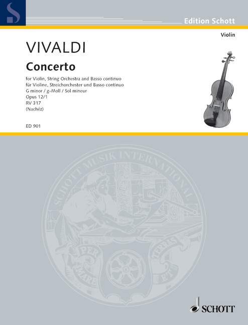 Book CONCERTO G MINOR OP 121 RV 317 PV 343 ANTONIO VIVALDI