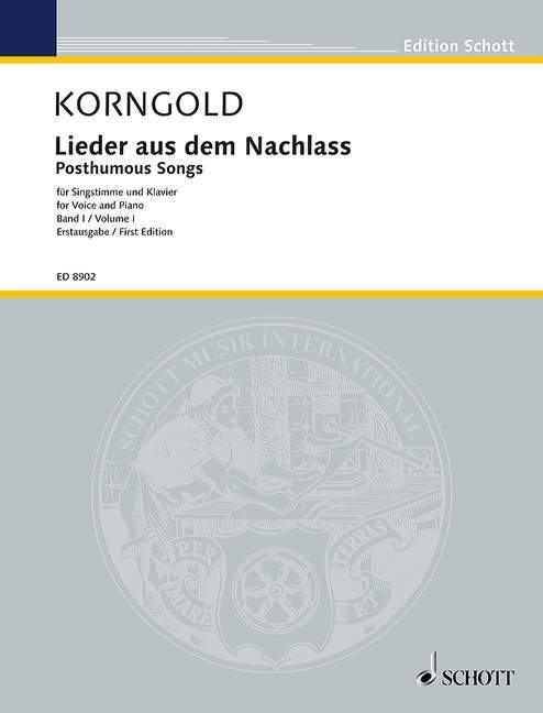 Carte POSTHUMOUS SONGS BAND 1 ERICH WOLF KORNGOLD