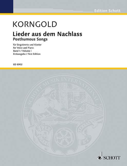 Kniha POSTHUMOUS SONGS BAND 1 ERICH WOLF KORNGOLD