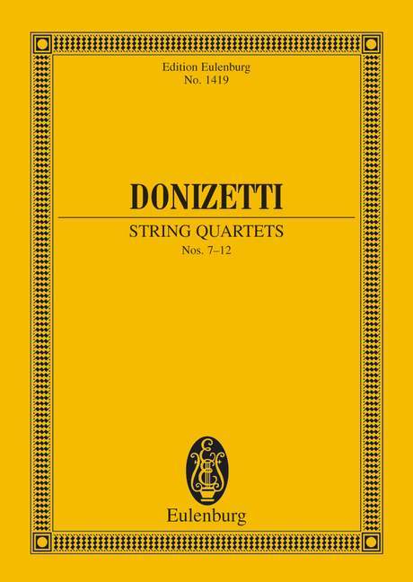 Könyv STRING QUARTETS NO 712 GAETANO DONIZETTI