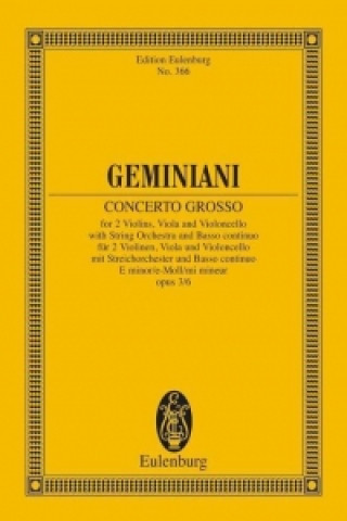 Книга CONCERTO GROSSO E MINOR OP 36 FRANCESCO GEMINIANI