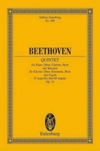 Kniha QUINTET EB MAJOR OP 16 LUDWIG VA BEETHOVEN