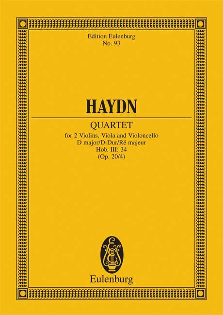 Книга STRING QUARTET D MAJOR OP 204 HOB III 34 JOSEPH HAYDN