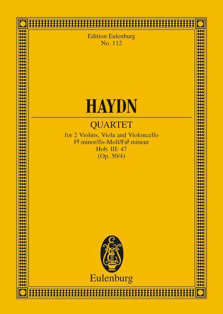 Książka STRING QUARTET F MINOR OP 504 HOB III 47 JOSEPH HAYDN