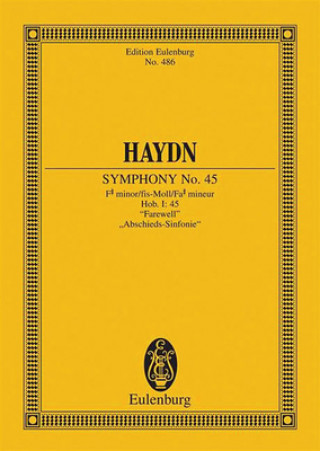Carte SYMPHONY NO 45 F MINOR HOB I 45 Joseph Haydn