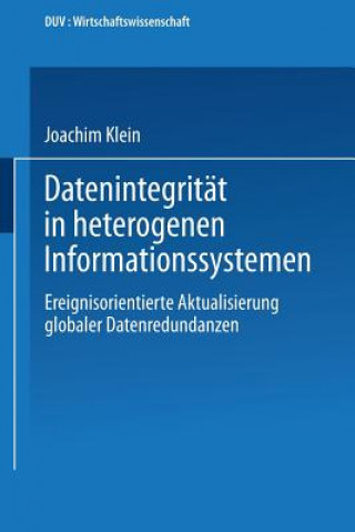 Kniha Datenintegrit t in Heterogenen Informationssystemen Joachim Klein