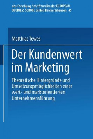 Kniha Der Kundenwert Im Marketing Matthias Tewes