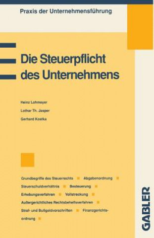 Książka Die Steuerpflicht Des Unternehmens Gerhard Kostka