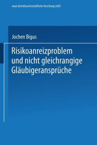 Książka Risikoanreizproblem Und Nicht Gleichrangige Glaubigeranspruche Jochen Bigus