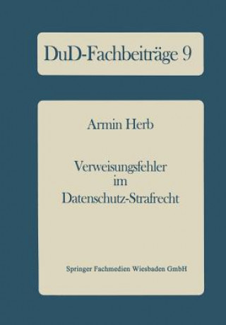 Kniha Verweisungsfehler Im Datenschutz-Strafrecht Armin Herb