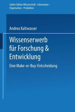 Buch Wissenserwerb Fur Forschung & Entwicklung Andrea Kaltwasser