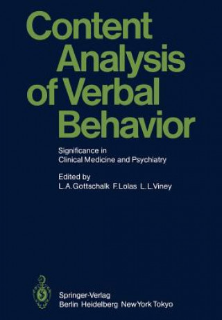 Kniha Content Analysis of Verbal Behavior Linda L. Viney