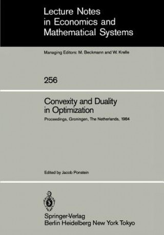 Livre Convexity and Duality in Optimization Jacob Ponstein