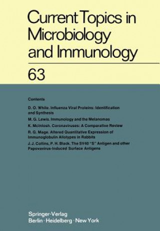 Book Current Topics in Microbiology and Immunology / Ergebnisse der Mikrobiologie und Immunitatsforschung H. G. Schweiger