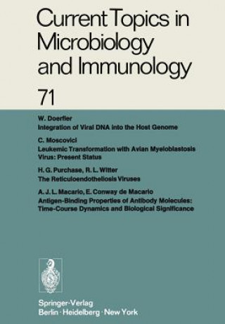 Livre Current Topics in Microbiology and Immunology / Ergebnisse der Mikrobiologie und Immunitatsforschung H. G. Schweiger