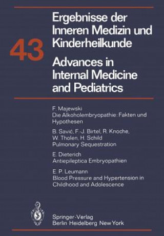 Carte Advances in Internal Medicine and pediatrics/Ergebnisse der Inneren Medizin und Kinderheilkunde H.-P. Wolff