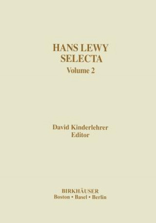 Kniha Hans Lewy Selecta David Kinderlehrer