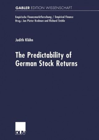 Książka Predictabilty of German Stock Returns Judith Klahn