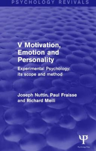 Kniha Experimental Psychology Its Scope and Method: Volume V Richard Meili