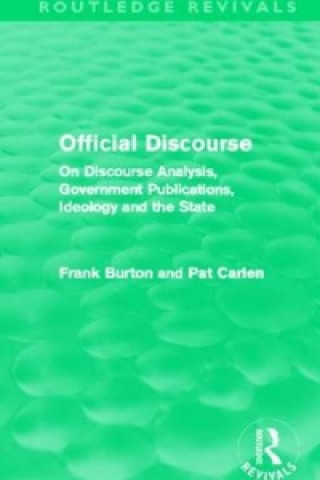 Knjiga Official Discourse (Routledge Revivals) Pat Carlen