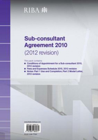 Carte RIBA Sub-consultant Agreement 2010 (2012 Revision) Pack of 10 RIBA